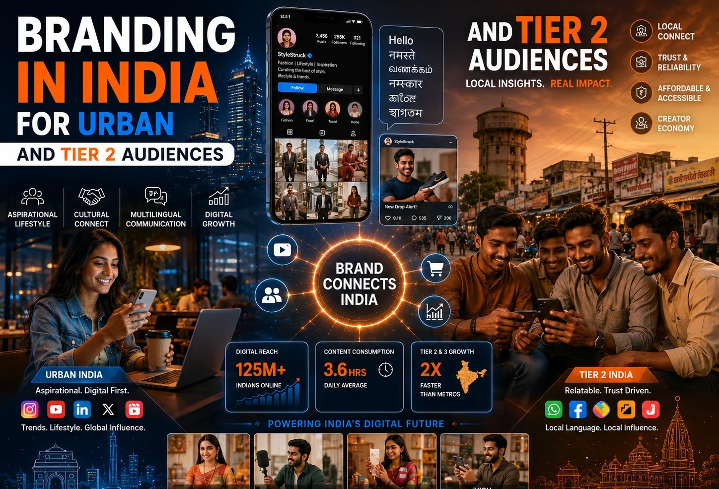 Modern Indian branding strategy connecting urban consumers and Tier 2 audiences through digital marketing